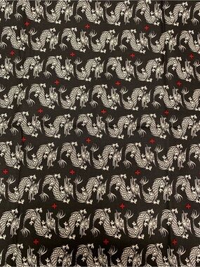 RILEY BLAKE DESIGNS Ninja Dragon Black Cotton Fabric Year Of The Ninja 1 Yard